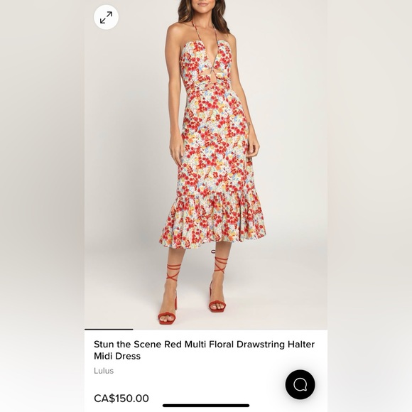 Lulus Floral Halter Dress - size M - Picture 1 of 7